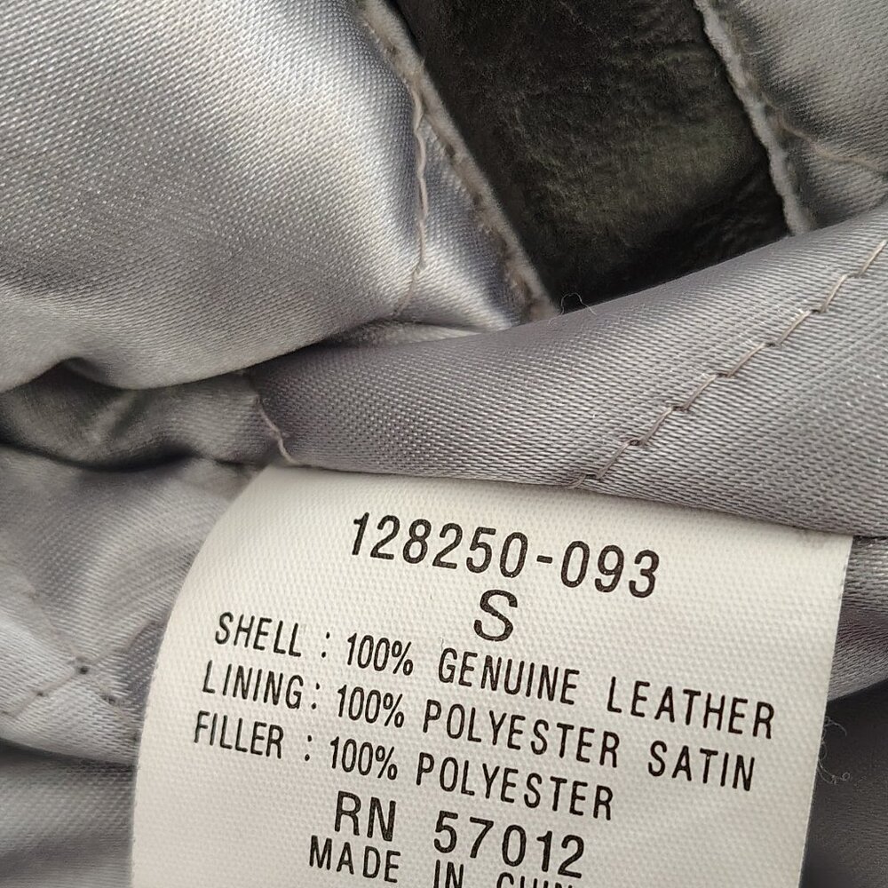 Steve Madden Genuine Leather Bomber Jacket Black - Picture 3 of 9